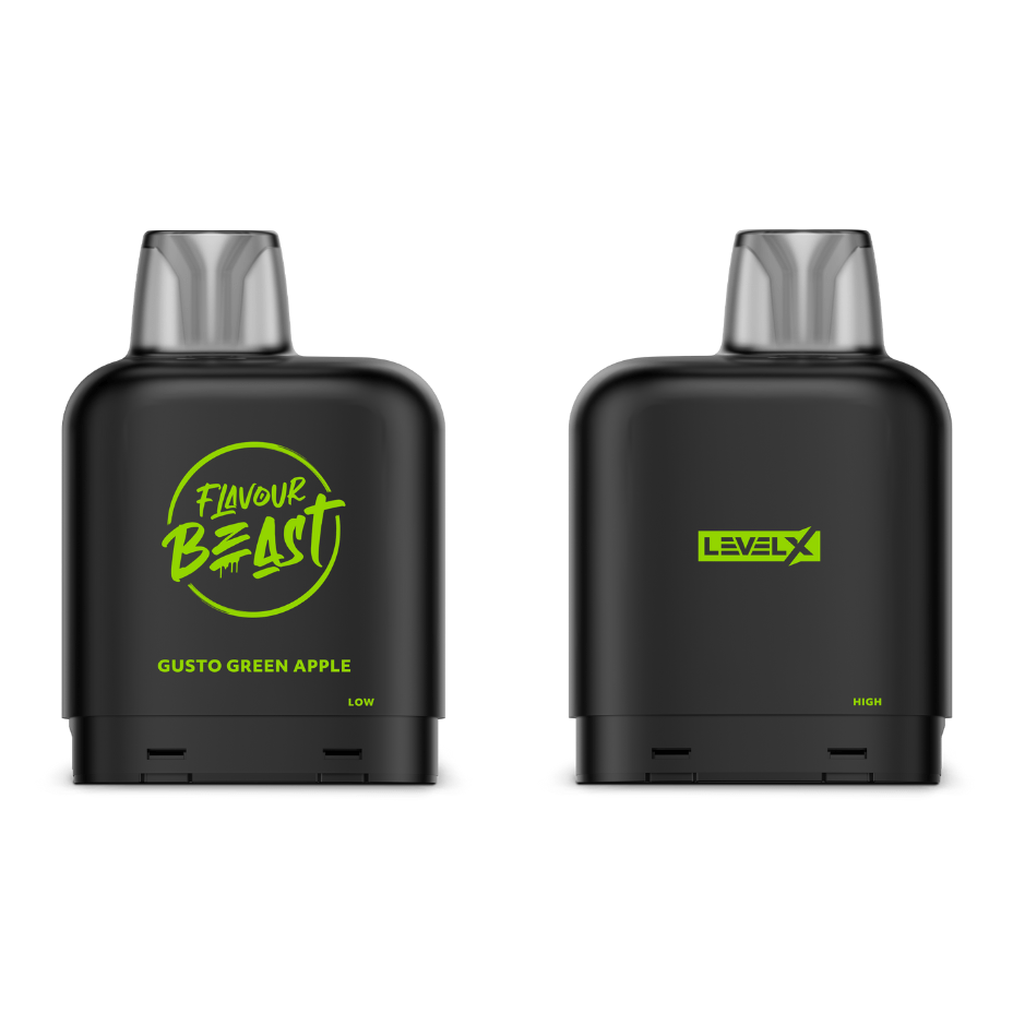 Level X Flavour Beast Pod-Gusto Green Apple 20mg / 7000 Puffs Okotoks Vape SuperStore Okotoks Alberta