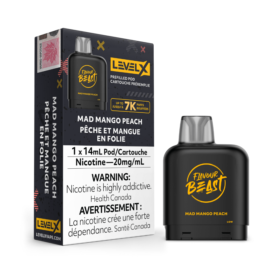 Level X Flavour Beast Pod-Mad Mango Peach 20mg / 7000 Puffs Okotoks Vape SuperStore Okotoks Alberta