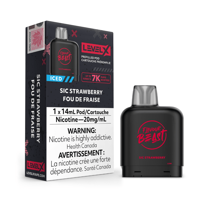 Level X Flavour Beast Pod-Sic Strawberry 20mg / 7000 Puffs Okotoks Vape SuperStore Okotoks Alberta