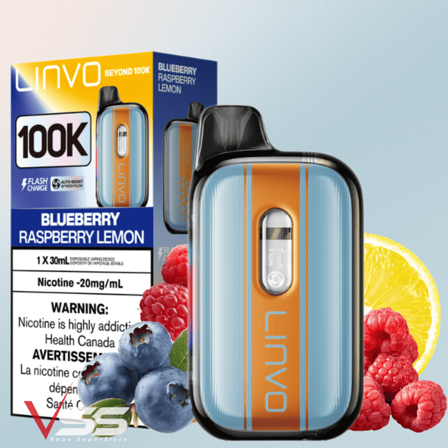 Linvo Beyond 100K Disposable Vape - Blueberry Raspberry Lemon Okotoks Vape SuperStore Okotoks Alberta