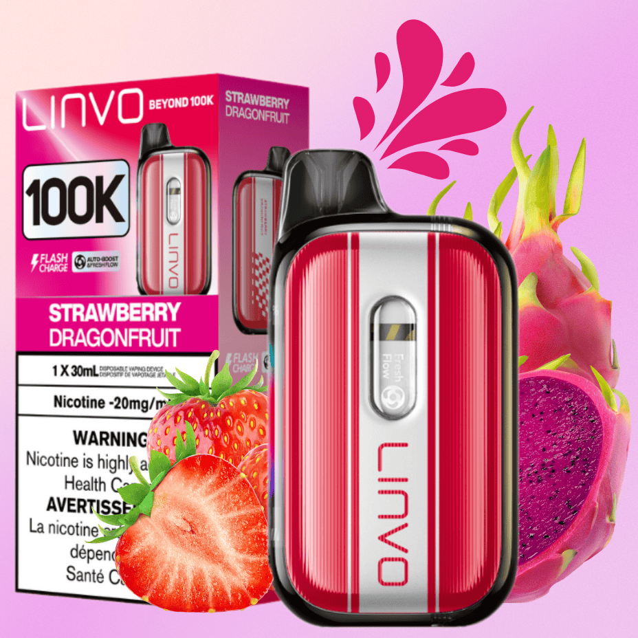 Linvo Beyond 100K Disposable Vape - Strawberry Dragonfruit Okotoks Vape SuperStore Okotoks Alberta
