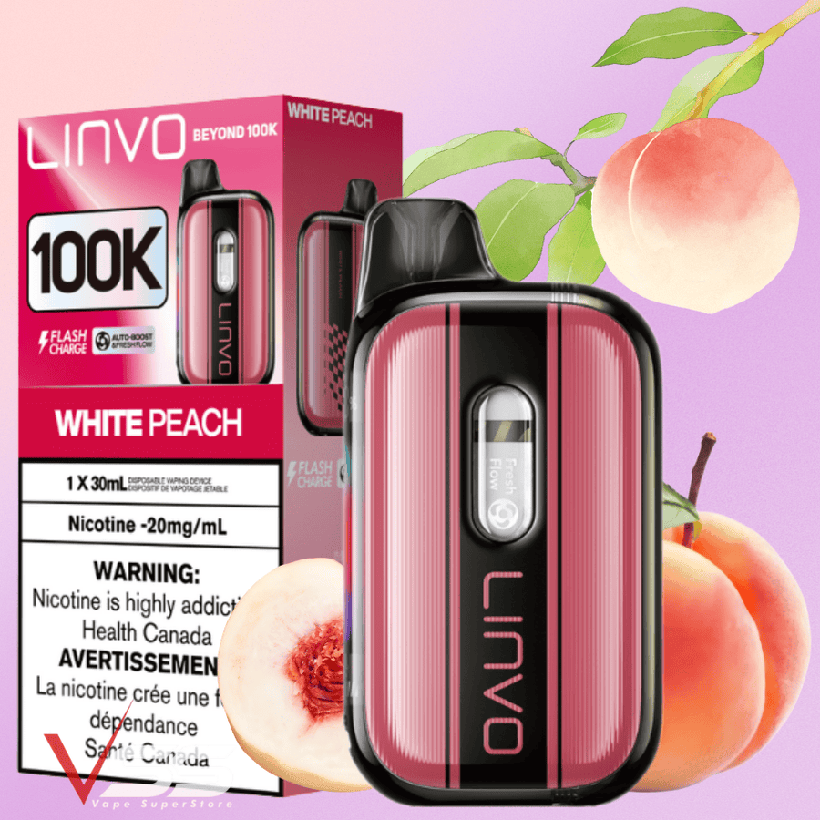 Linvo Beyond 100K Disposable Vape - White Peach Okotoks Vape SuperStore Okotoks Alberta