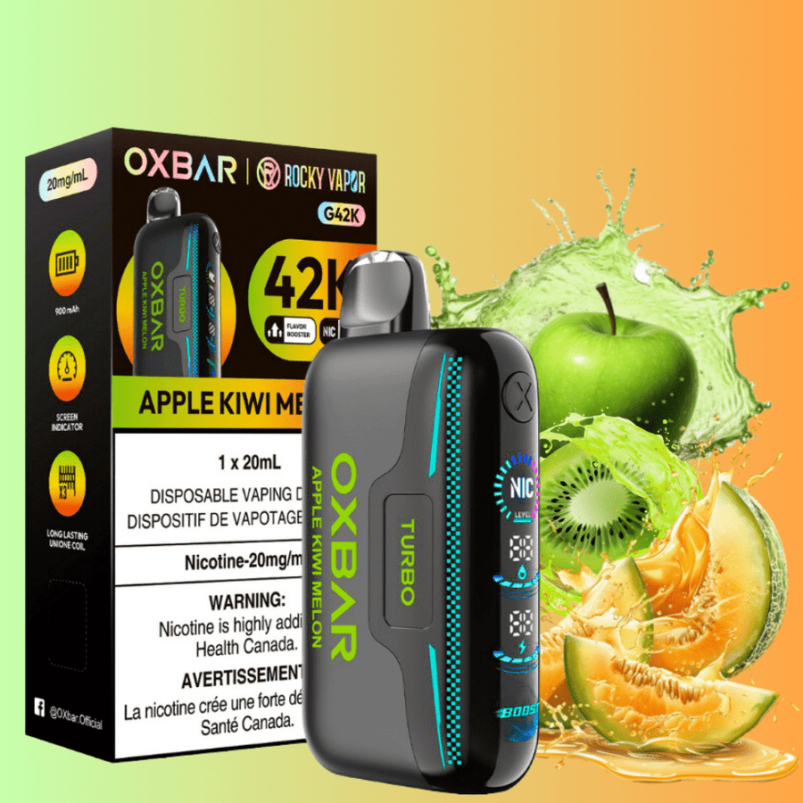 Oxbar G42k Disposable Vape-Apple Kiwi Melon Okotoks Vape SuperStore Okotoks Alberta