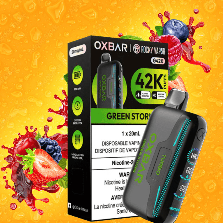 Oxbar G42k Disposable Vape-Green Storm Okotoks Vape SuperStore Okotoks Alberta