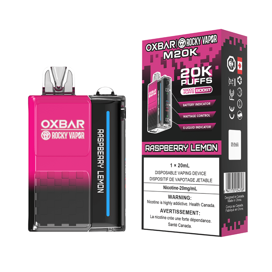 OXBAR M20K Disposable Vape - Raspberry Lemon 20mg / 20000 Puffs Okotoks Vape SuperStore Okotoks Alberta