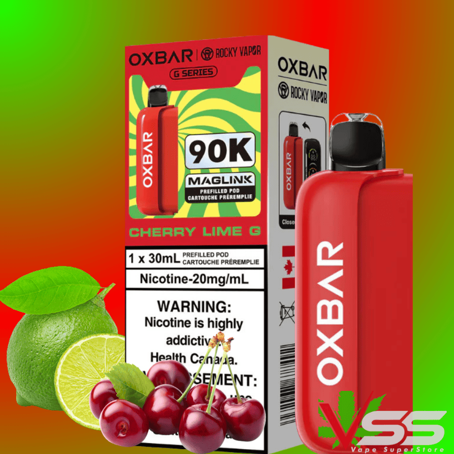 Oxbar Maglink 90K Closed Pods-Cherry Lime G Okotoks Vape SuperStore Okotoks Alberta