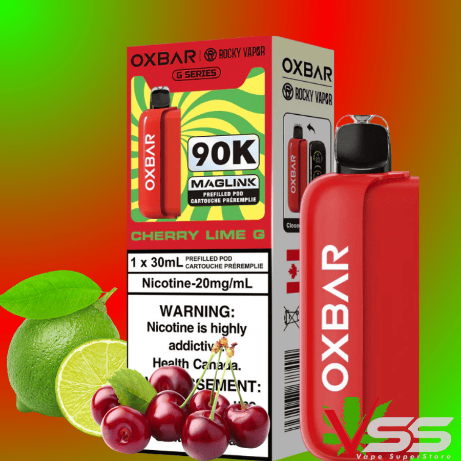 Oxbar Maglink 90K Closed Pods-Cherry Lime G Okotoks Vape SuperStore Okotoks Alberta