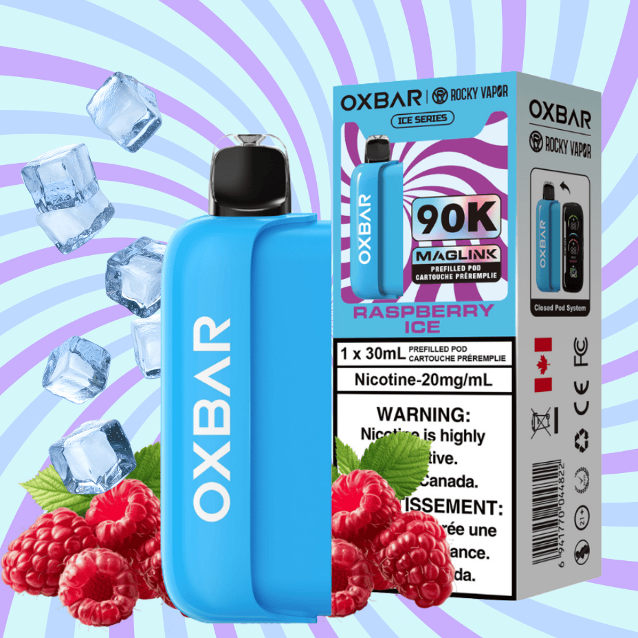Oxbar Maglink 90K Closed Pods-Raspberry Ice Okotoks Vape SuperStore Okotoks Alberta