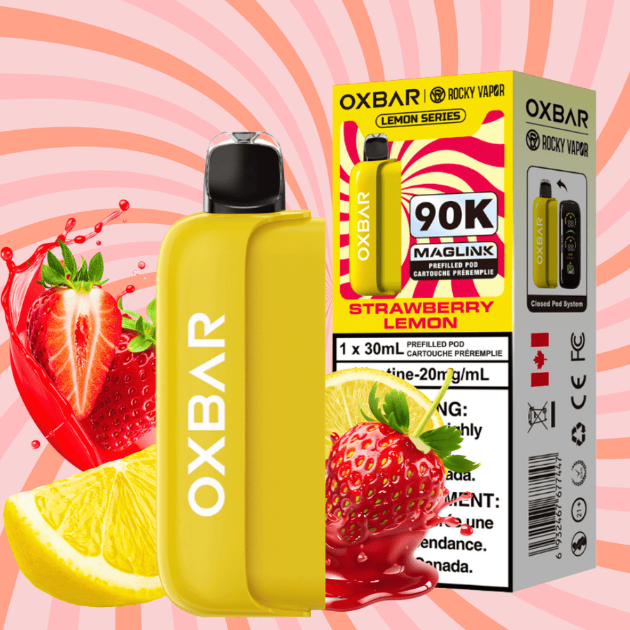 Oxbar Maglink 90K Closed Pods-Strawberry Lemon Okotoks Vape SuperStore Okotoks Alberta