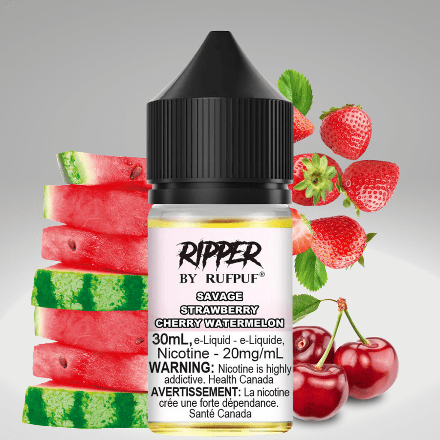 Ripper Rufpuf Salt-Savage Strawberry Cherry Watermelon 30ml / 10mg Okotoks Vape SuperStore Okotoks Alberta