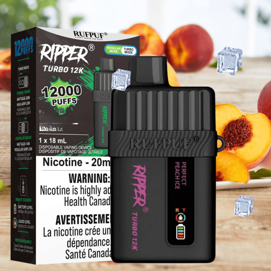 Ripper Turbo 12K Disposable Vape-Perfect Peach Ice 12000 Puffs / 20mg Okotoks Vape SuperStore Okotoks Alberta