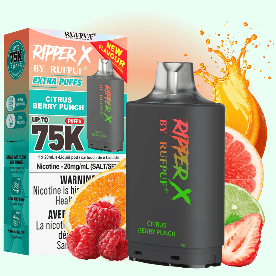 Ripper X 75K Turbo Pod - Citrus Berry Punch 75000 Puffs / 20mg Okotoks Vape SuperStore Okotoks Alberta