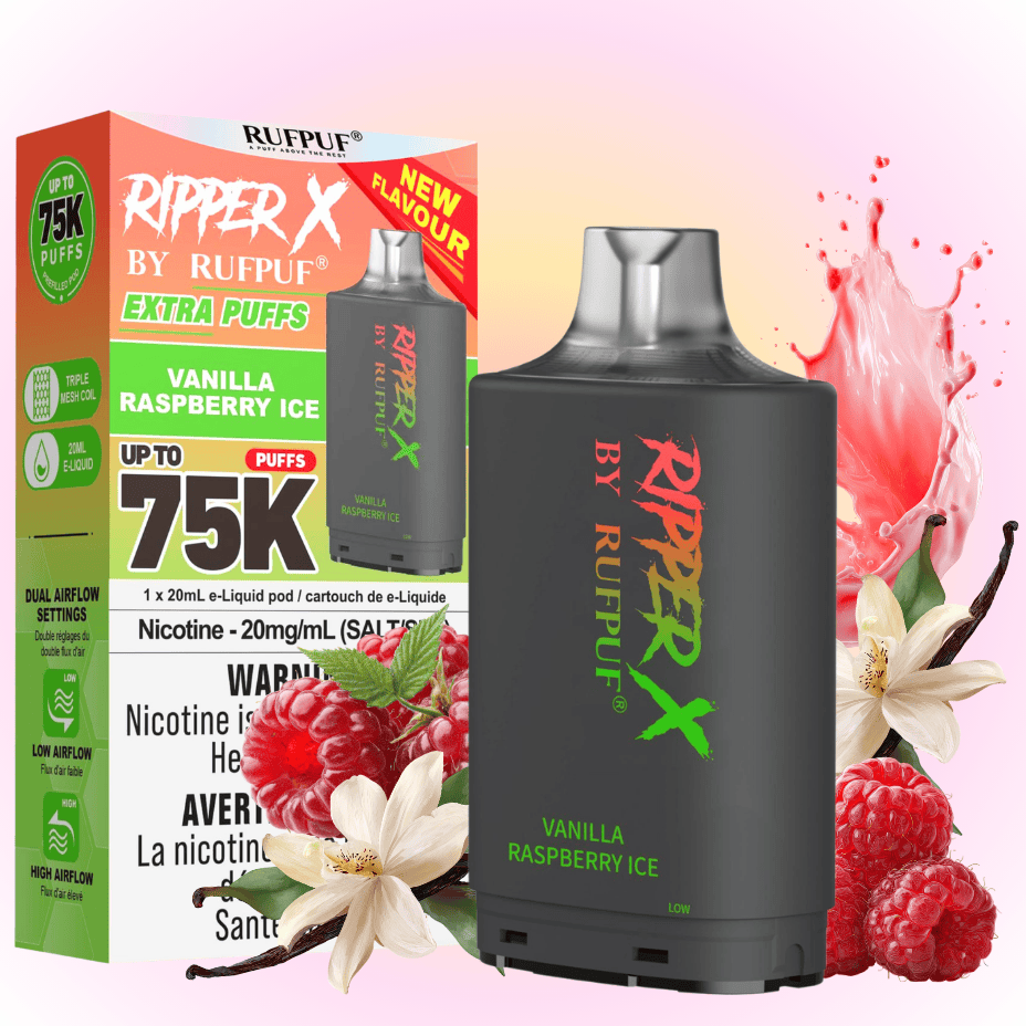 Ripper X 75K Turbo Pod - Vanilla Raspberry Ice 75000 Puffs / 20mg Okotoks Vape SuperStore Okotoks Alberta