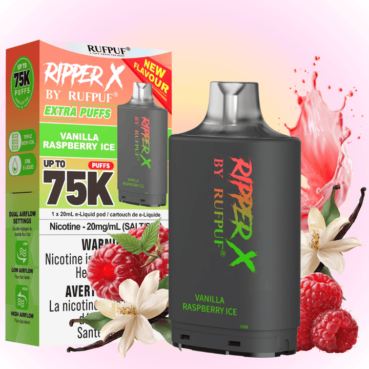 Ripper X 75K Turbo Pod - Vanilla Raspberry Ice 75000 Puffs / 20mg Okotoks Vape SuperStore Okotoks Alberta