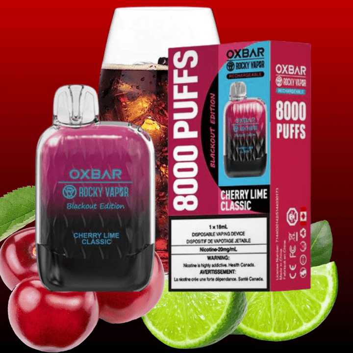 Rocky Vapor Oxbar G8000 Disposable Vape-Cherry Lime Classic 8000 Puffs / 20mg Okotoks Vape SuperStore Okotoks Alberta