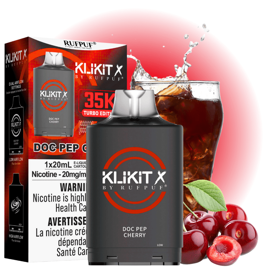 RufPuf Klikit X 35K Turbo Pod-Doc Pep Cherry Okotoks Vape SuperStore Okotoks Alberta