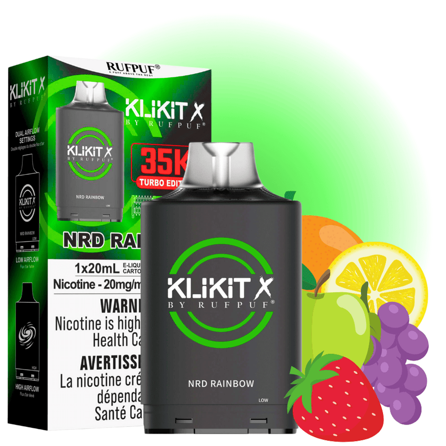 RufPuf Klikit X 35K Turbo Pod-NRD Rainbow Okotoks Vape SuperStore Okotoks Alberta