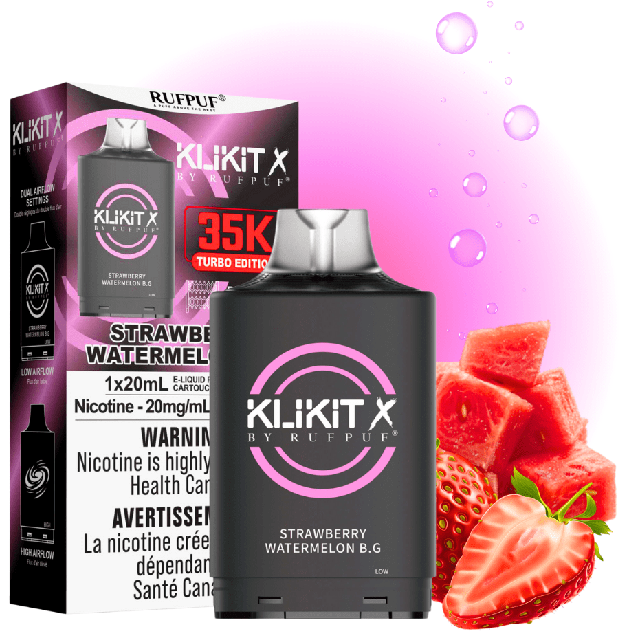 RufPuf Klikit X 35K Turbo Pod-Strawberry Watermelon B.G Okotoks Vape SuperStore Okotoks Alberta