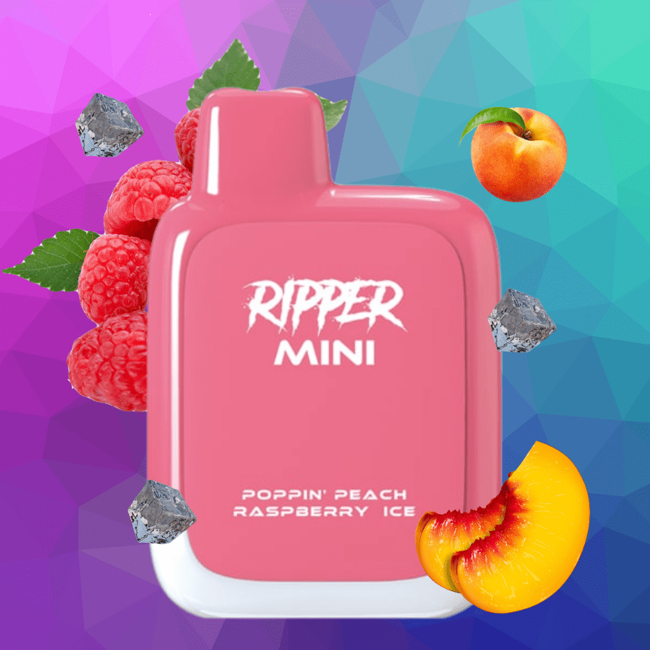 Rufpuf Ripper Mini Disposable Vape-1100 1000 puffs / Poppin Peach Raspberry Ice Okotoks Vape SuperStore Okotoks Alberta