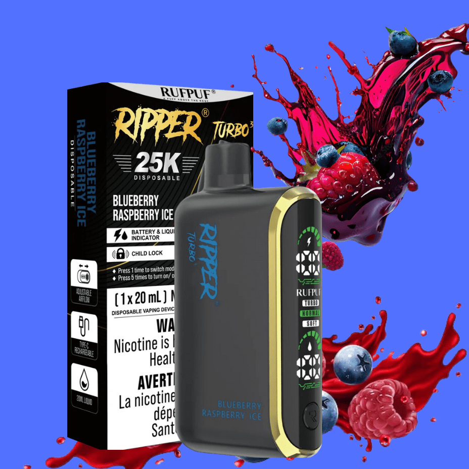 Rufpuf Ripper T3 Disposable Vape-Blueberry Raspberry Ice 25000 Puffs / 20mg Okotoks Vape SuperStore Okotoks Alberta