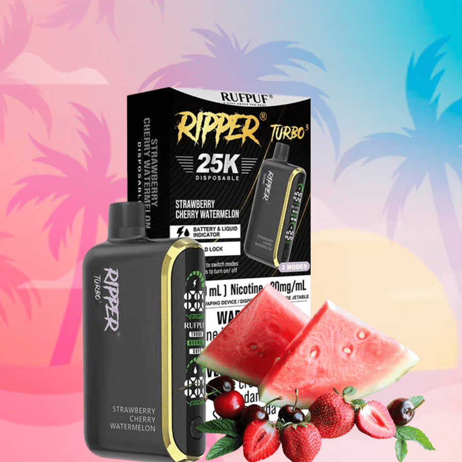 Rufpuf Ripper T3 Disposable Vape-Strawberry Cherry Watermelon 25000 Puffs / 20mg Okotoks Vape SuperStore Okotoks Alberta