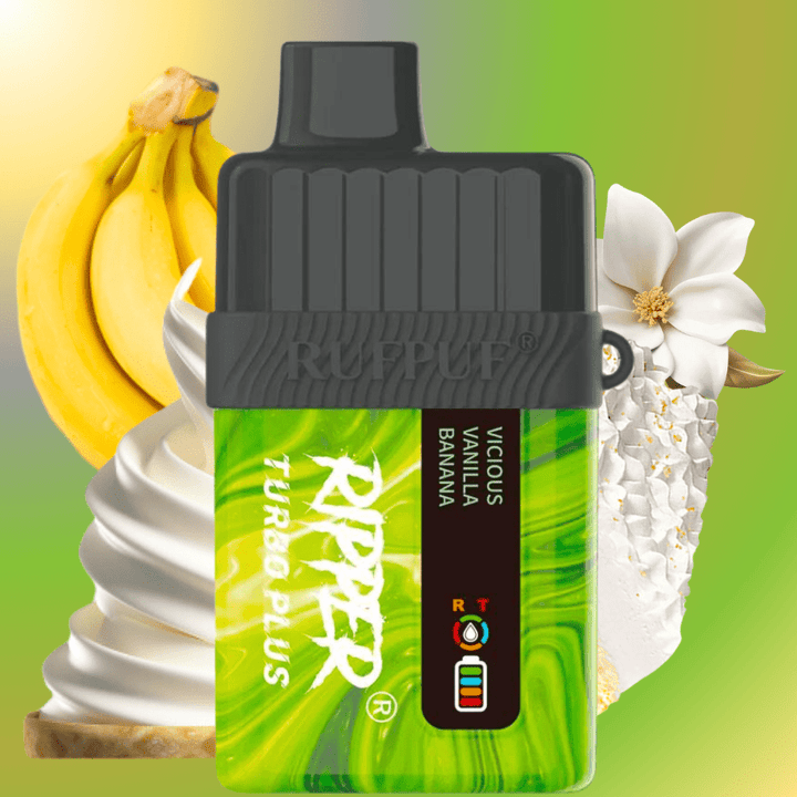 RufPuf Ripper Turbo Plus 20K Disposable Vape - Vicious Vanilla Banana 20000 Puffs / 20mg Okotoks Vape SuperStore Okotoks Alberta