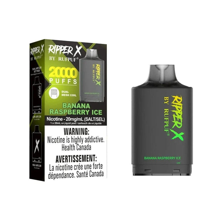 RufPuf Ripper X 20K - Banana Raspberry Ice 20mg / 20000 Puffs Okotoks Vape SuperStore Okotoks Alberta