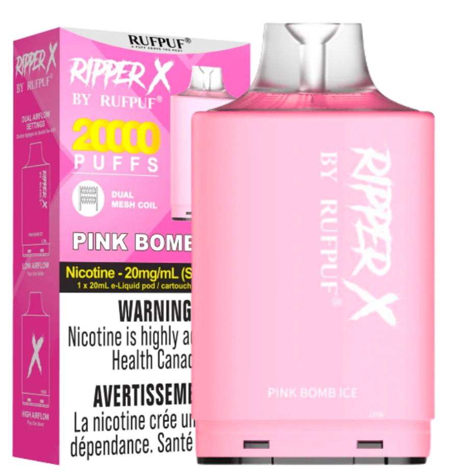 RufPuf Ripper X 20K - Pink Bomb Ice 20000 Puffs / 20mg Okotoks Vape SuperStore Okotoks Alberta