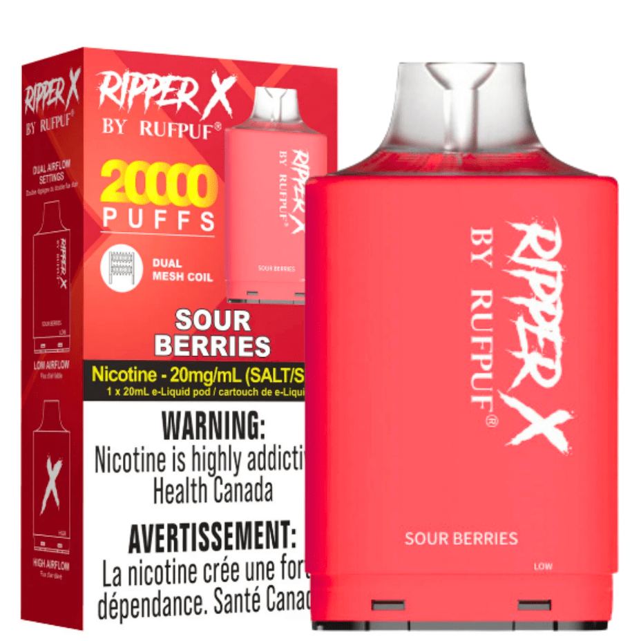 RufPuf Ripper X 20K - Sour Berries 20mg / 20000 Puffs Okotoks Vape SuperStore Okotoks Alberta