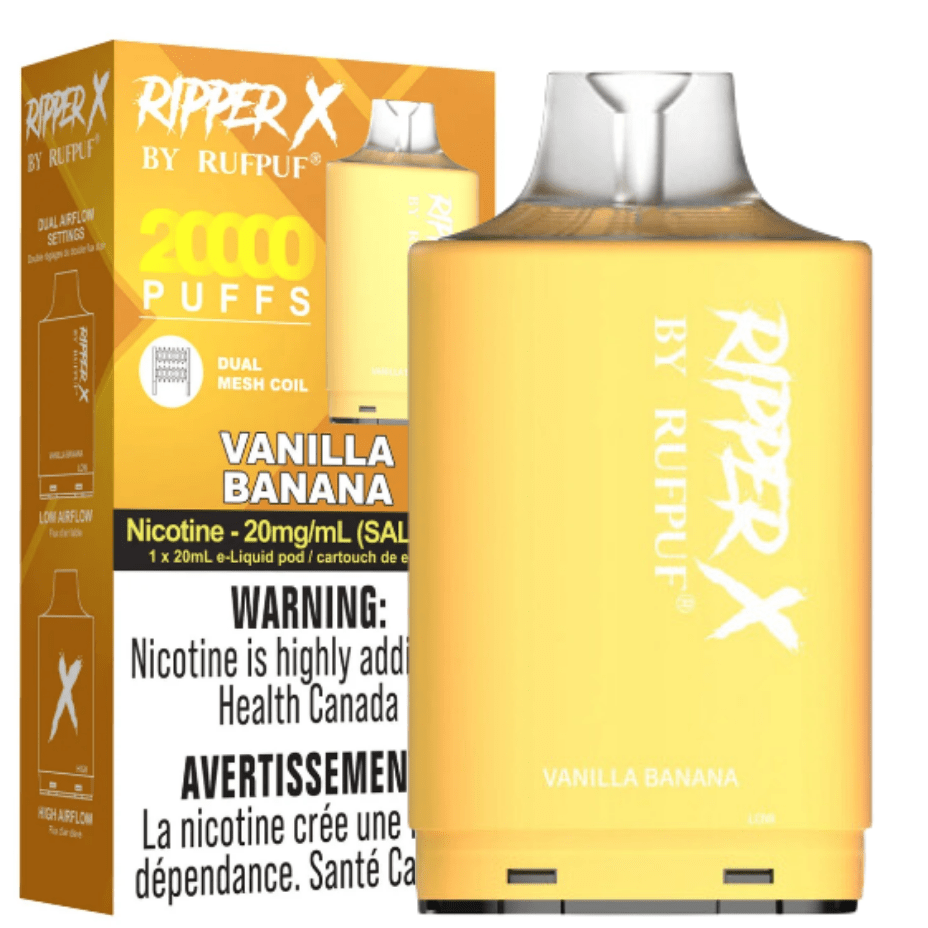 RufPuf Ripper X 20K - Vanilla Banana 20mg / 20000 Puffs Okotoks Vape SuperStore Okotoks Alberta