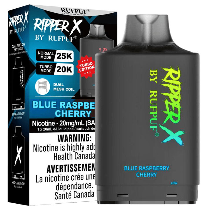 RufPuf Ripper X 25K - Blue Raspberry Cherry 25K / 20mg Okotoks Vape SuperStore Okotoks Alberta