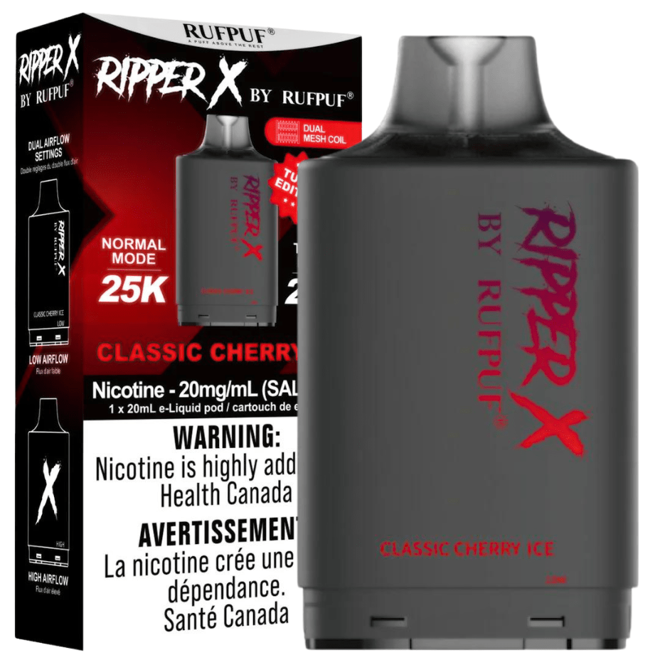 RufPuf Ripper X 25K - Classic Cherry Ice Okotoks Vape SuperStore Okotoks Alberta