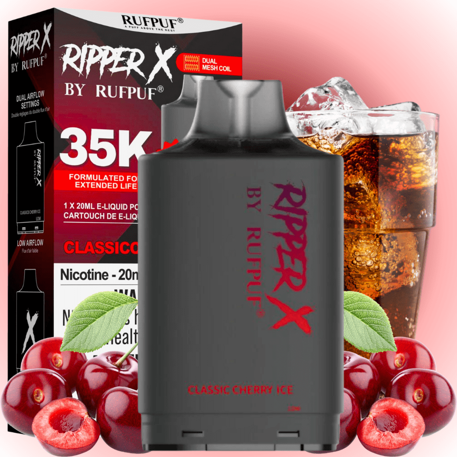 RufPuf Ripper X 35K Turbo Pod - Classic Cherry Ice Okotoks Vape SuperStore Okotoks Alberta