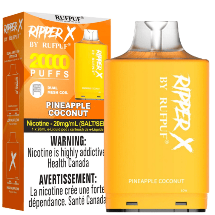 RufPuf Ripper X 35K Turbo Pod - Pineapple Coconut 20mg / 35000 Puffs Okotoks Vape SuperStore Okotoks Alberta