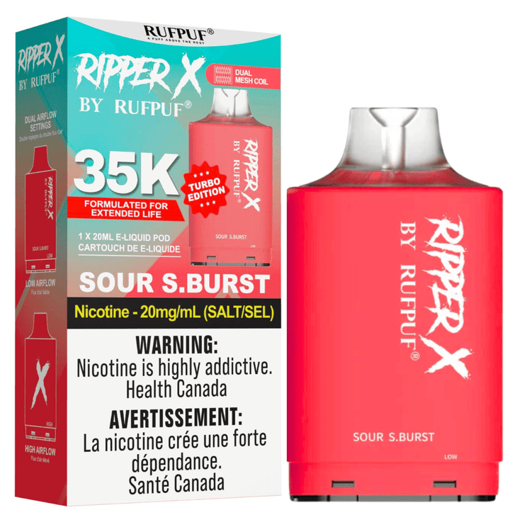 RufPuf Ripper X 35K Turbo Pod - Sour S. Burst Okotoks Vape SuperStore Okotoks Alberta