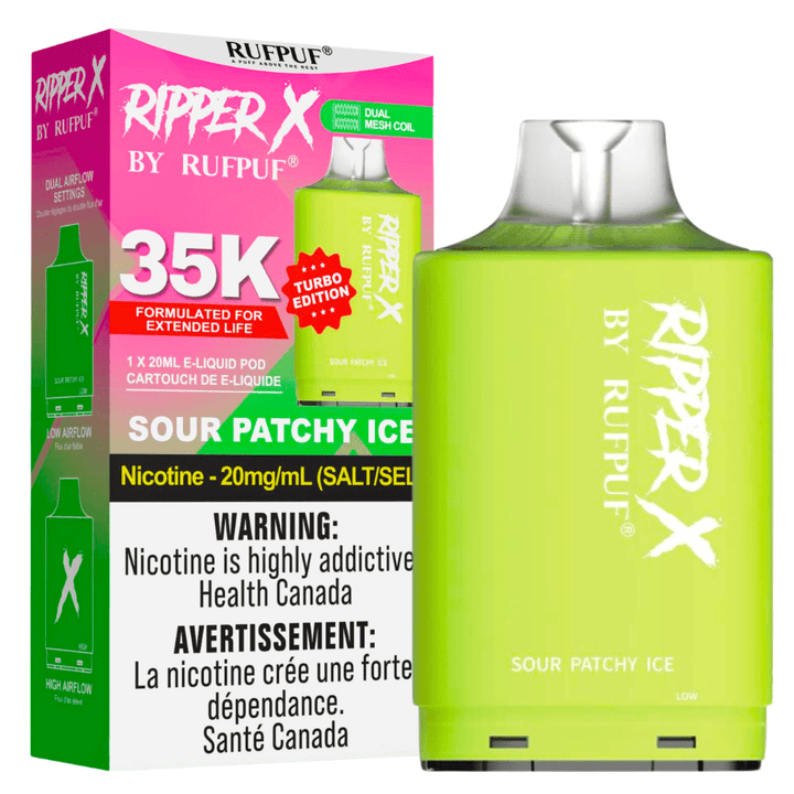 RufPuf Ripper X 50K Turbo Pod - Sour Patchy Ice Okotoks Vape SuperStore Okotoks Alberta