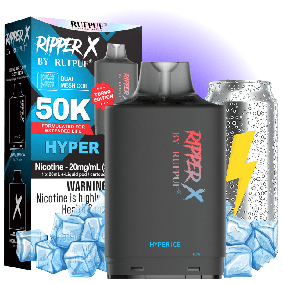RufPuf Ripper X 50K Turbo Pod - Hyper Ice Okotoks Vape SuperStore Okotoks Alberta