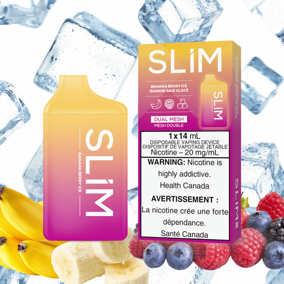 Slim 7500 Rechargeable Disposable Vape-Banana Berry Ice 14mL / 20mg Okotoks Vape SuperStore Okotoks Alberta