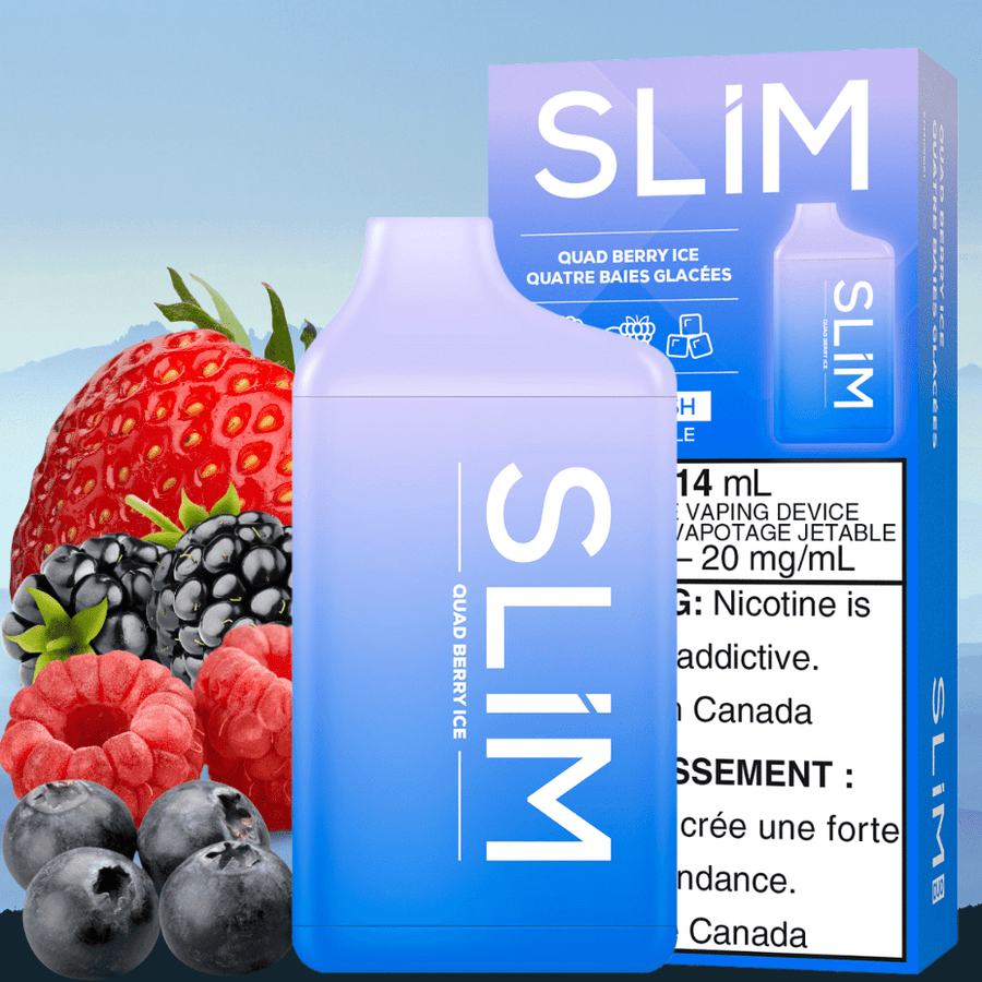 Slim 7500 Rechargeable Disposable Vape-Quad Berry Ice 14mL / 20mg Okotoks Vape SuperStore Okotoks Alberta
