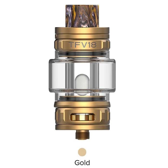 Smok TFV18 Mesh Sub-Ohm Tank Gold Okotoks Vape SuperStore Okotoks Alberta