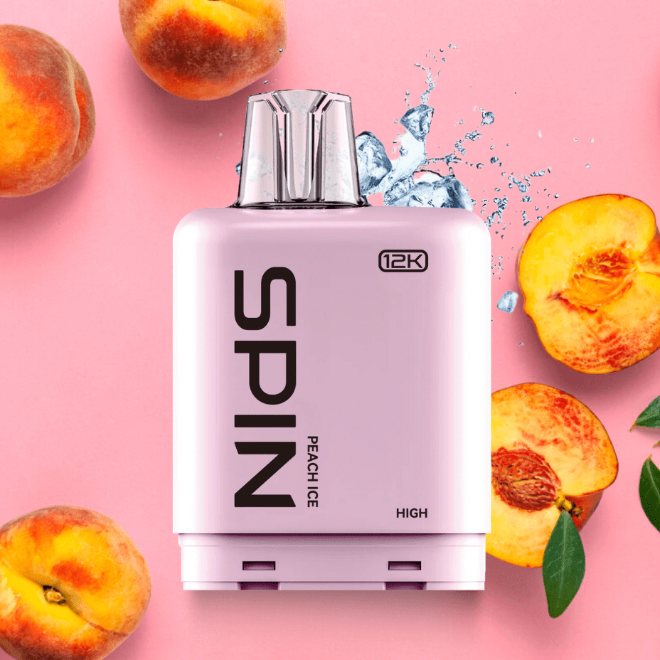 Spin Fizz X Pod 12000 - Peach Ice 12000 Puffs / 20mg Okotoks Vape SuperStore Okotoks Alberta