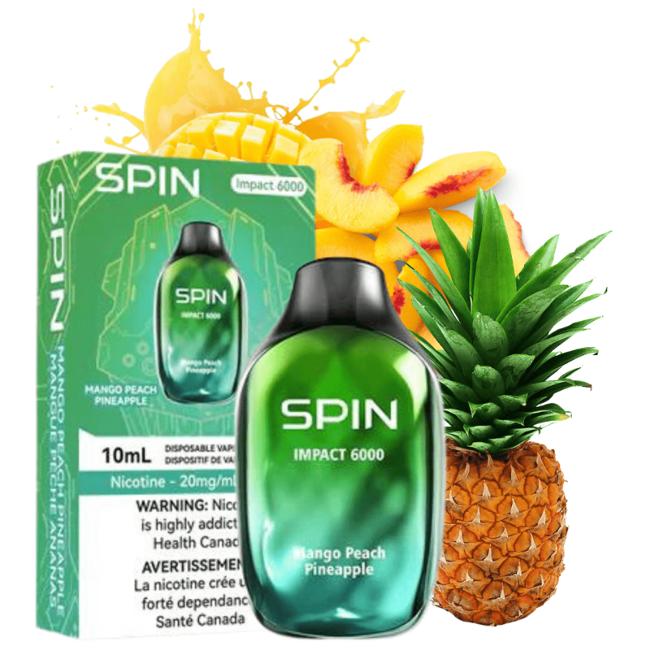 SPIN Impact 6000 Disposable Vape-Mango Peach Pineapple 20mg / 6000 Puffs Okotoks Vape SuperStore Okotoks Alberta