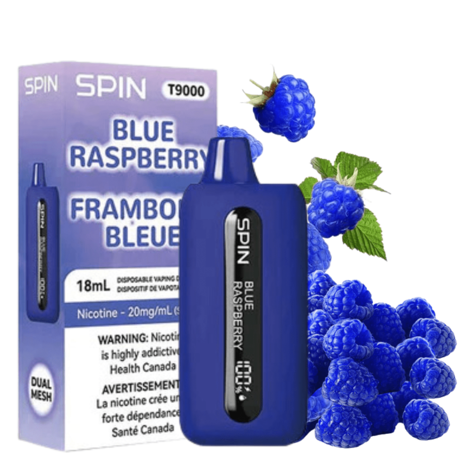 Spin T9000 Disposable Vape-Blue Raspberry 20mg / 9000 Puffs Okotoks Vape SuperStore Okotoks Alberta