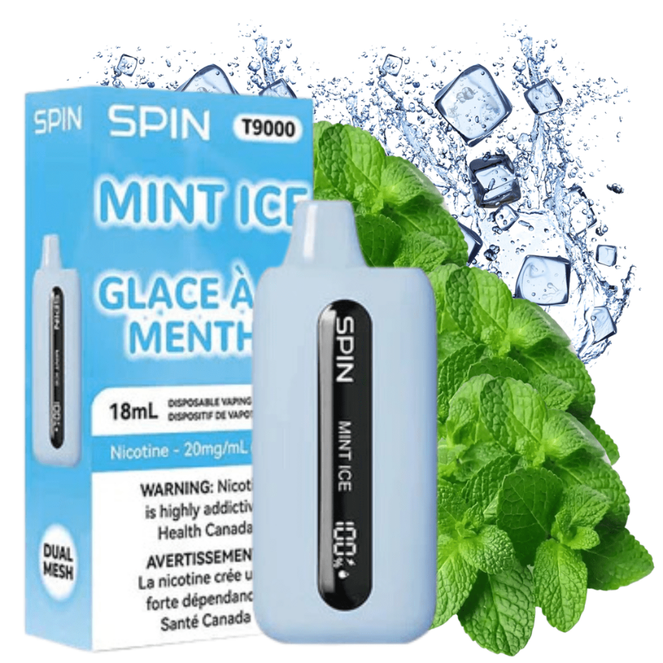 Spin T9000 Disposable Vape-Mint Ice 20mg / 9000 Puffs Okotoks Vape SuperStore Okotoks Alberta