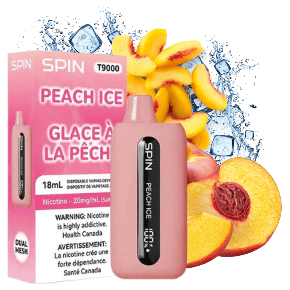 Spin T9000 Disposable Vape-Peach Ice 20mg / 9000 Puffs Okotoks Vape SuperStore Okotoks Alberta