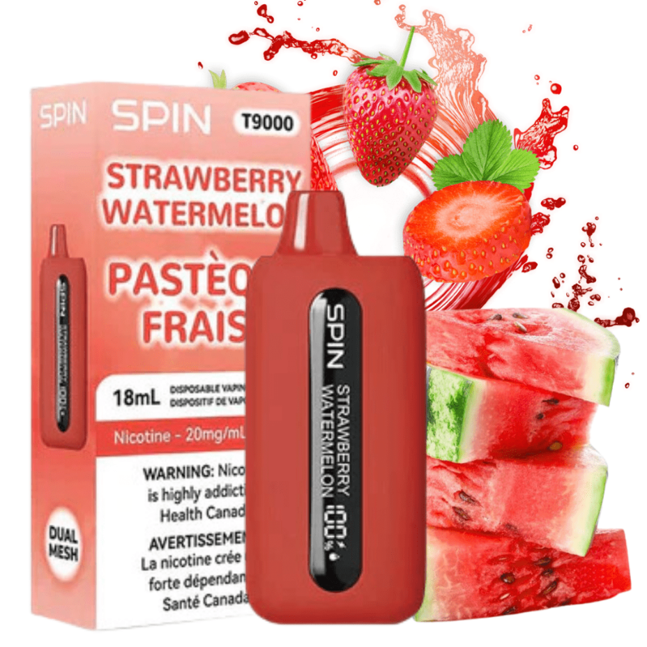 Spin T9000 Disposable Vape-Strawberry Watermelon 20mg / 9000 Puffs Okotoks Vape SuperStore Okotoks Alberta