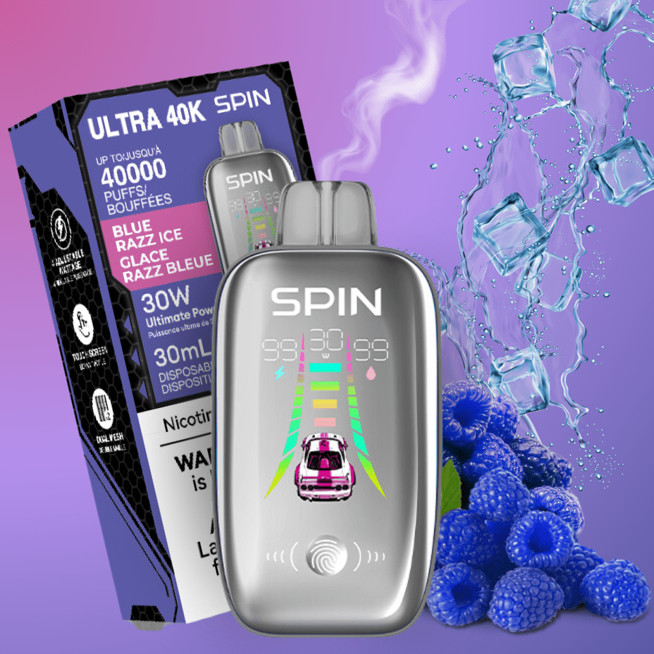 Spin Ultra 40k Disposable Vape - Blue Razz Ice 40000 puffs / 20mg Okotoks Vape SuperStore Okotoks Alberta