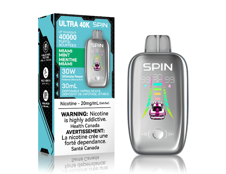 Spin Ultra 40k Disposable Vape - Miami Mint 40000 puffs / 20mg Okotoks Vape SuperStore Okotoks Alberta