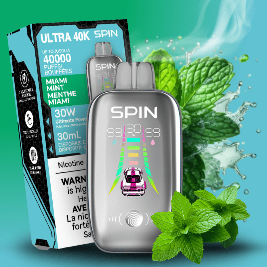 Spin Ultra 40k Disposable Vape - Miami Mint 40000 puffs / 20mg Okotoks Vape SuperStore Okotoks Alberta