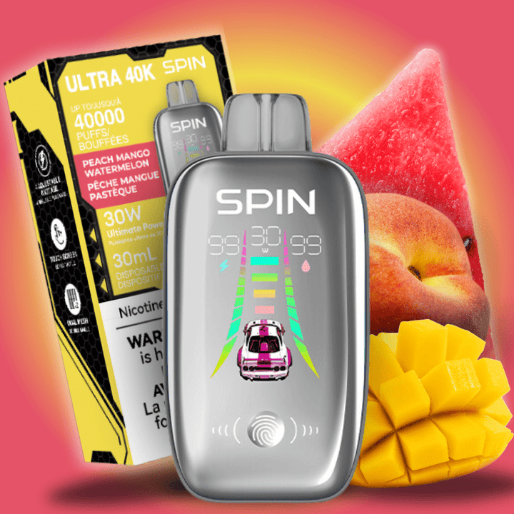 Spin Ultra 40k Disposable Vape - Peach Mango Watermelon 40000 puffs / 20mg Okotoks Vape SuperStore Okotoks Alberta